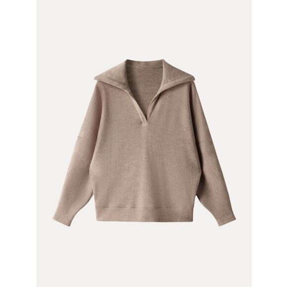 OGL Tops - OGL Cozy Collared V-Neck Batwing Sleeve Pullover NWT SIZE XS